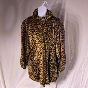 Leopard Print Faux-Fur Jacket - Women's Animal Print Coat